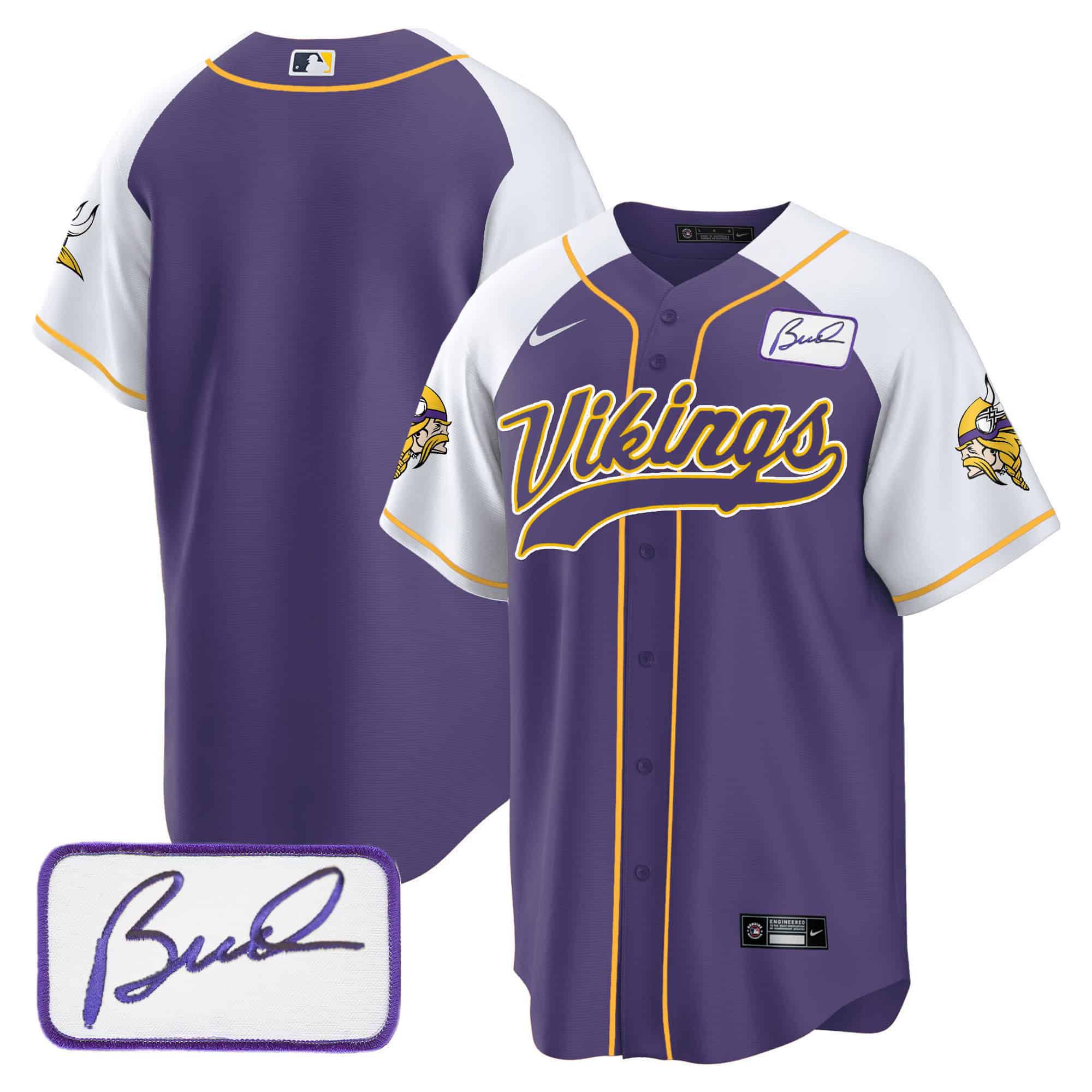 Men Minnesota Vikings Blank Purple 2024 Nike Bud Grant Patch Classic Baseball NFL Jersey->indianapolis colts->NFL Jersey